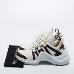 مملوكة مسبقًا Louis Vuitton White/Brown Canvas and Mesh Archlight Sneakers Size 37.5