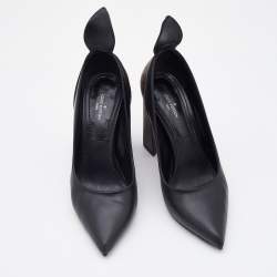 Louis Vuitton Black Leather and Monogram Canvas Rodeo Queen Pumps Size 36