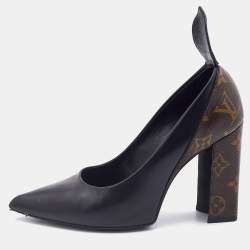 Louis Vuitton Black Leather and Monogram Canvas Rodeo Queen Pumps Size 36