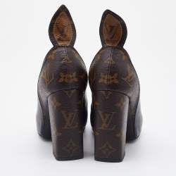 Louis Vuitton Black Leather and Monogram Canvas Rodeo Queen Pumps Size 36