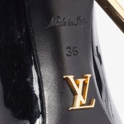 مملوكة مسبقًا Louis Vuitton Black Patent Leather Round Toe Block Heel Pumps Size 36