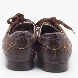 Louis Vuitton Monogram Fabric and Python Embossed Leather Low Top Sneakers Size 37