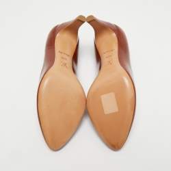 مملوكة مسبقًا Louis Vuitton Brown Leather  Pointed Toe Pumps Size 37.5