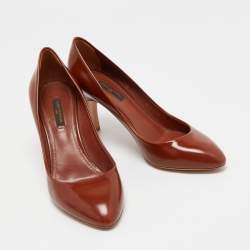 مملوكة مسبقًا Louis Vuitton Brown Leather  Pointed Toe Pumps Size 37.5