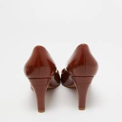 مملوكة مسبقًا Louis Vuitton Brown Leather  Pointed Toe Pumps Size 37.5