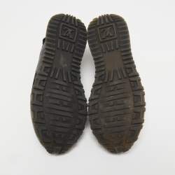 Pre Owned Louis Vuitton Black Leather and Neoprene Slip On Sneakers Size 37.5