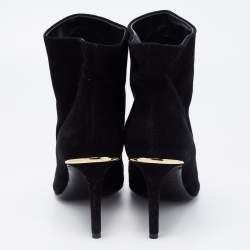Pre Owned Louis Vuitton Black Suede Ankle Boots Size 37