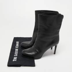 Pre Owned Louis Vuitton Black Leather Ankle Booties Size 38