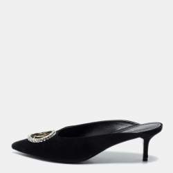 مملوكة مسبقًا Louis Vuitton Black Suede Madeleine Mules Size 37.5