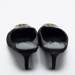 مملوكة مسبقًا Louis Vuitton Black Suede Madeleine Mules Size 37.5