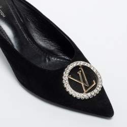 مملوكة مسبقًا Louis Vuitton Black Suede Madeleine Mules Size 37.5