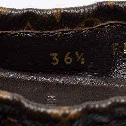 مملوكة مسبقًا Louis Vuitton Monogram Canvas and Leather Cap-Toe Dice Ballet Flats Size 36.5