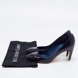 Pre Owned Louis Vuitton Navy Blue Leather Pumps Size 38