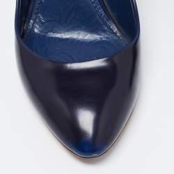 Pre Owned Louis Vuitton Navy Blue Leather Pumps Size 38