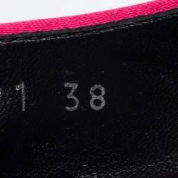 Pre Owned Louis Vuitton Red/Black Nylon and Leather Archlight Pumps Size 38