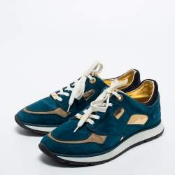 Louis Vuitton Multicolor Suede and Leather Sneakers Size 37