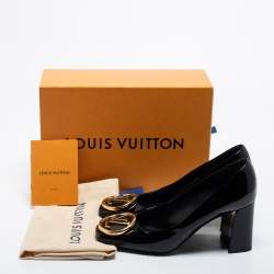 Pre Owned Louis Vuitton Black Patent Leather Madeleine  Pumps Size 39
