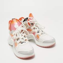 Louis Vuitton White Nylon and Leather Archlight Sneakers Size 38