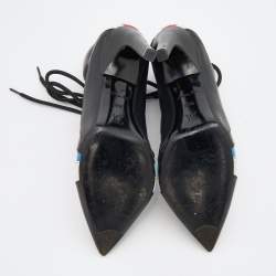 مملوكة مسبقًا Louis Vuitton Multicolor Leather and Mesh Lace Up Booties Size 37.5