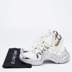 Louis Vuitton Silver/White Leather and Mesh Archlight Sneakers Size 40