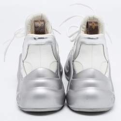 Louis Vuitton Silver/White Leather and Mesh Archlight Sneakers Size 40