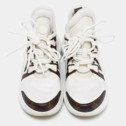 Louis Vuitton White/Brown Mesh, Leather and Monogram Canvas Archlight Sneakers Size 40