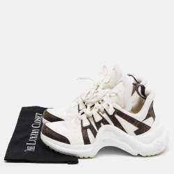Louis Vuitton White/Brown Mesh, Leather and Monogram Canvas Archlight Sneakers Size 40