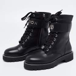 Louis Vuitton, Shoes, Authentic Louis Vuitton Womens Metropolis Flat  Ranger Black Boots Size 37