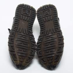 Louis Vuitton Black Neoprene and Leather Run Away Slip On Sneakers Size 36.5