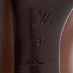 Pre Owned Louis Vuitton Brown Leather Oh Really! Peep Toe Pumps Size 37