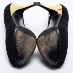 Pre Owned Louis Vuitton Black Suede Oh Really! Peep Toe Pumps Size 37