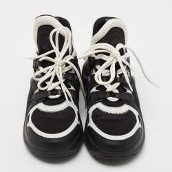Louis Vuitton Black/White Mesh and Leather Archlight Sneakers Size 40