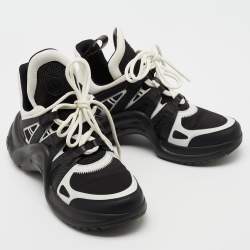Louis Vuitton Black/White Mesh and Leather Archlight Sneakers Size 40