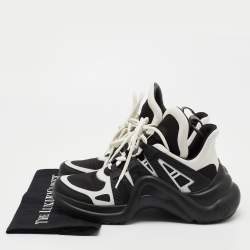 Louis Vuitton Black/White Mesh and Leather Archlight Sneakers Size 40