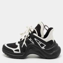 Louis Vuitton Black/White Mesh and Leather Archlight Sneakers Size 40