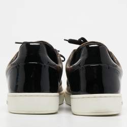 مملوكة مسبقًا Louis Vuitton Brown/Black Monogram Canvas and Patent Leather Frontrow Low Top Sneakers Size 37
