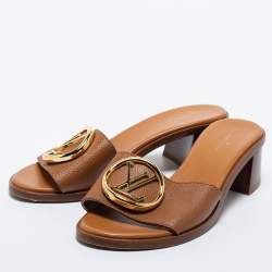 Louis Vuitton Brown Leather Lock It Sandals Size 36