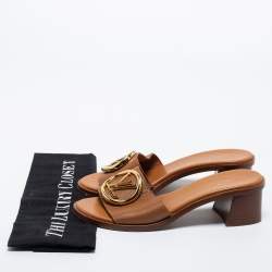 Louis Vuitton Brown Leather Lock It Sandals Size 36