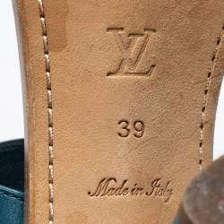 Louis Vuitton Blue/Brown  Leather Ankle Strap Sandals Size 39