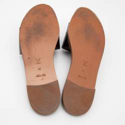 Pre Owned Louis Vuitton Burgundy Patent Leather Lock It  Sandals Size 40