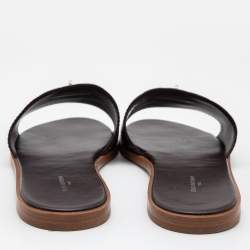 Pre Owned Louis Vuitton Burgundy Patent Leather Lock It  Sandals Size 40