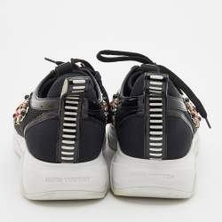 Louis Vuitton Black Suede and Mesh Heat Embellished Sneakers Size 38
