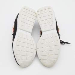 Louis Vuitton Black Suede and Mesh Heat Embellished Sneakers Size 38