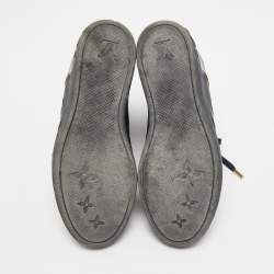 Louis Vuitton Navy Blue Leather and Suede Cliff Sneakers Size 39