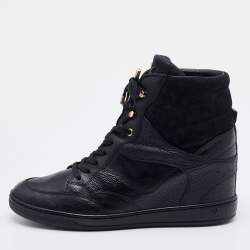 Louis vuitton black store wedge sneakers