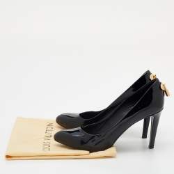 Pre Owned Louis Vuitton Black Patent Leather Lock It Pumps Size 37