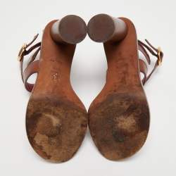 Pre Owned Louis Vuitton Brown Canvas, Leather Ocean Drive  Sandals Size 37.5