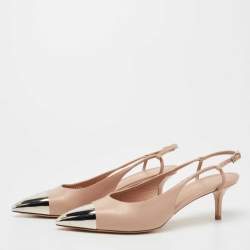 Pre Owned Louis Vuitton Pink Leather Urban Twist Slingback Pumps Size 39