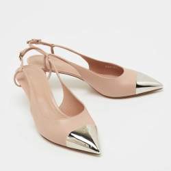 Pre Owned Louis Vuitton Pink Leather Urban Twist Slingback Pumps Size 39