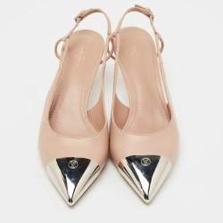 Pre Owned Louis Vuitton Pink Leather Urban Twist Slingback Pumps Size 39